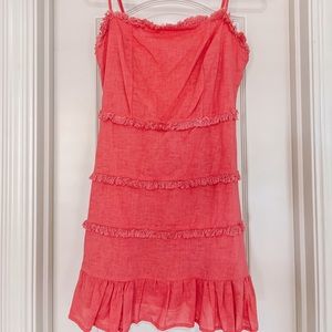 Blue Blush - pink ruffle mini dress